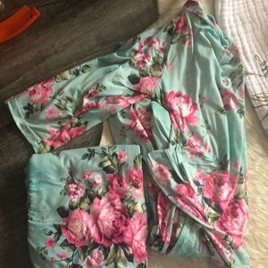 Posh Peanut matching robe and swaddle